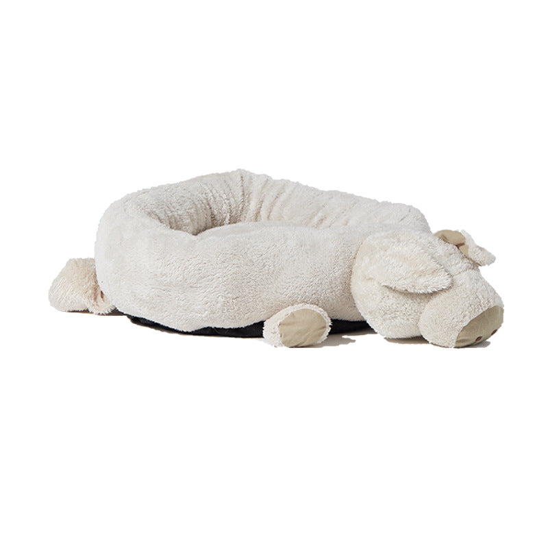 KFX-3975741 Cozy Cartoon Pet Nest for Cats and Small Animals - Soft Cotton, 30cm Diameter
