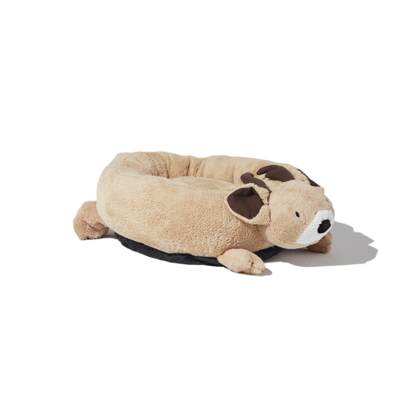 KFX-3975741 Cozy Cartoon Pet Nest for Cats and Small Animals - Soft Cotton, 30cm Diameter