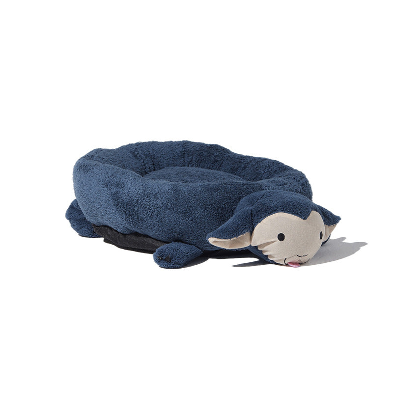 KFX-3975741 Cozy Cartoon Pet Nest for Cats and Small Animals - Soft Cotton, 30cm Diameter