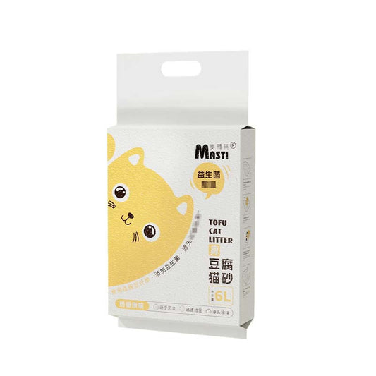 KFX-3977149 Tofu Cat Litter with Probiotics and Deodorant, 6L – Available in Milk, Green Tea, and Activated Carbon Scents