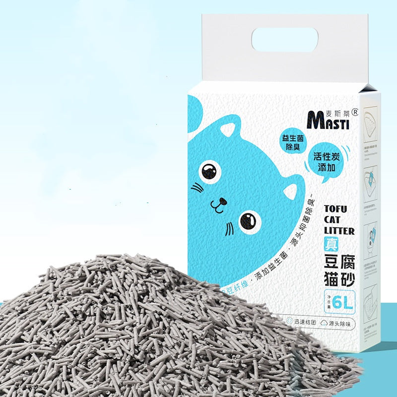 KFX-3977149 Tofu Cat Litter with Probiotics and Deodorant, 6L – Available in Milk, Green Tea, and Activated Carbon Scents