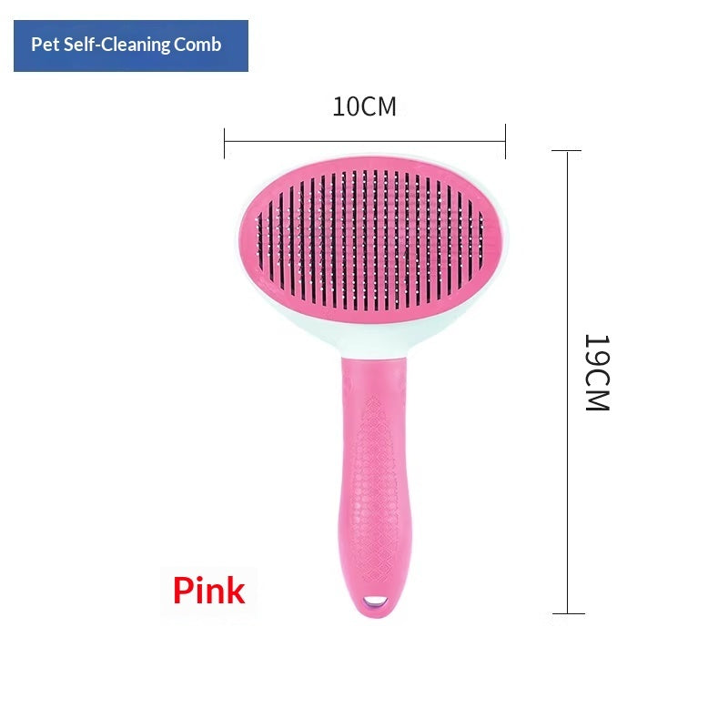 KFX-3977277 One-Click Pet Hair Removal Steel Comb for Dogs and Cats