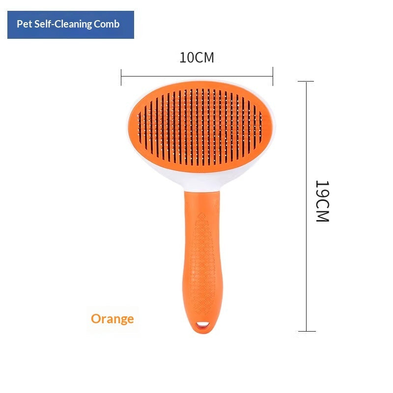 KFX-3977277 One-Click Pet Hair Removal Steel Comb for Dogs and Cats