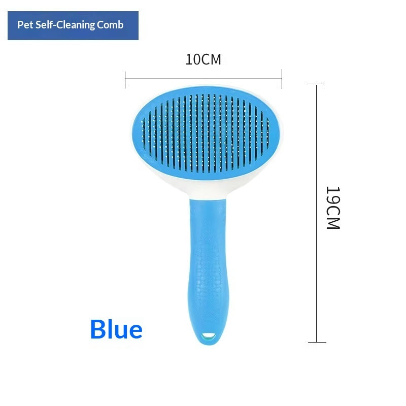 KFX-3977277 One-Click Pet Hair Removal Steel Comb for Dogs and Cats