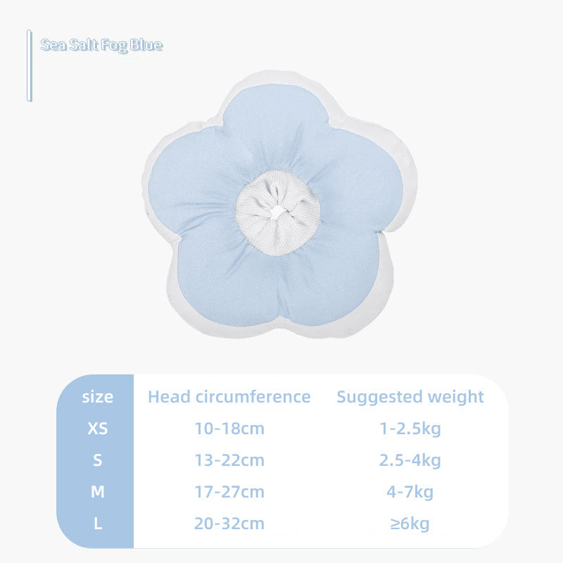 KFX-3978941 Adjustable Cat Neck Cone with Cute Solar Flower Design - Anti-Bite Coverage for Pet Surgery