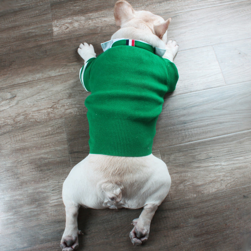 KFX-3979453 Cozy British Style Wool Sweater for Dogs and Cats - Available in Green, Red, Gray