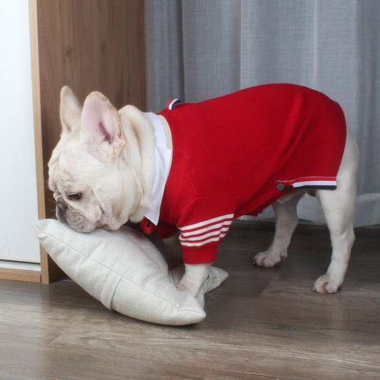 KFX-3979453 Cozy British Style Wool Sweater for Dogs and Cats - Available in Green, Red, Gray