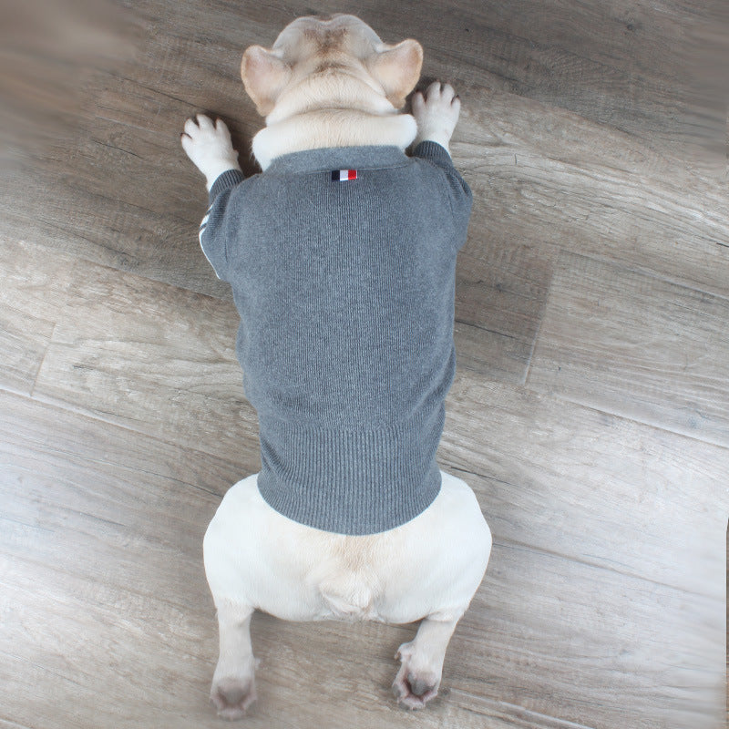 KFX-3979453 Cozy British Style Wool Sweater for Dogs and Cats - Available in Green, Red, Gray