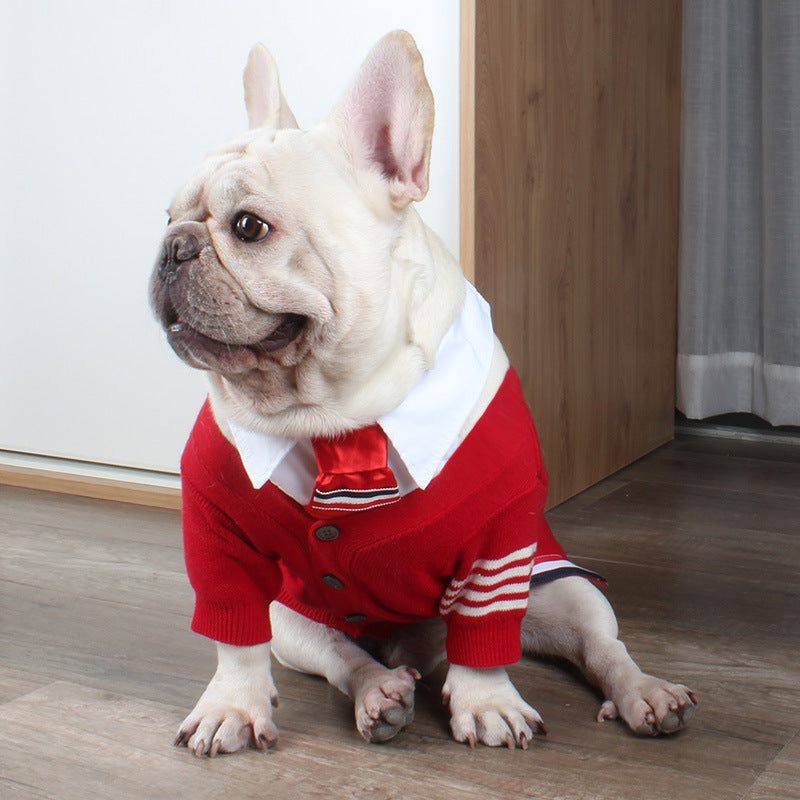 KFX-3979453 Cozy British Style Wool Sweater for Dogs and Cats - Available in Green, Red, Gray