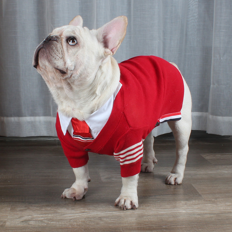 KFX-3979453 Cozy British Style Wool Sweater for Dogs and Cats - Available in Green, Red, Gray