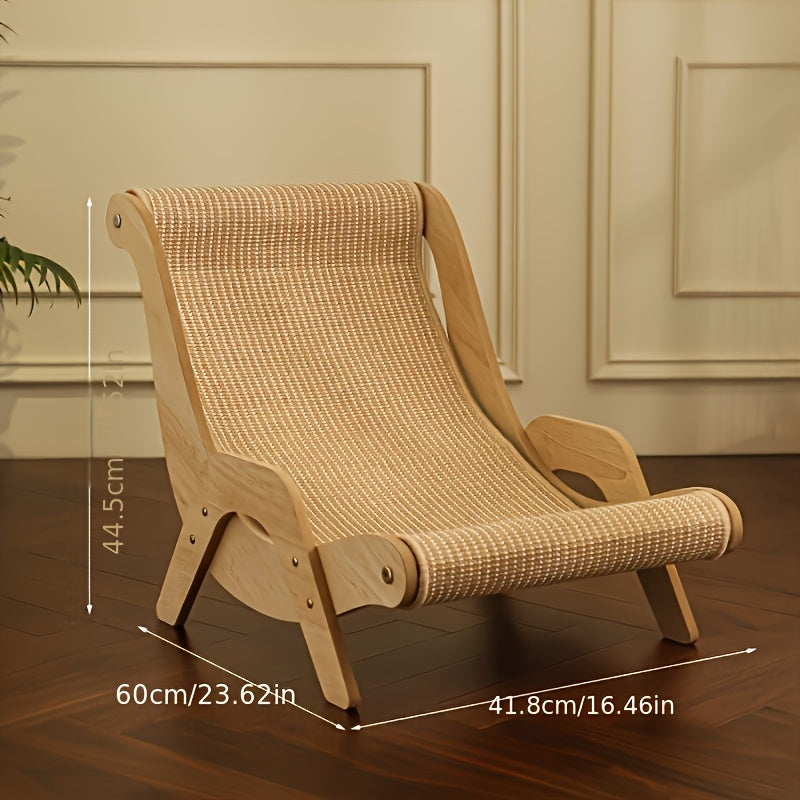 KFX-3980093 Durable Sisal Cat Hammock with Scratching Board - Ergonomic Indoor Lounger for Play and Rest
