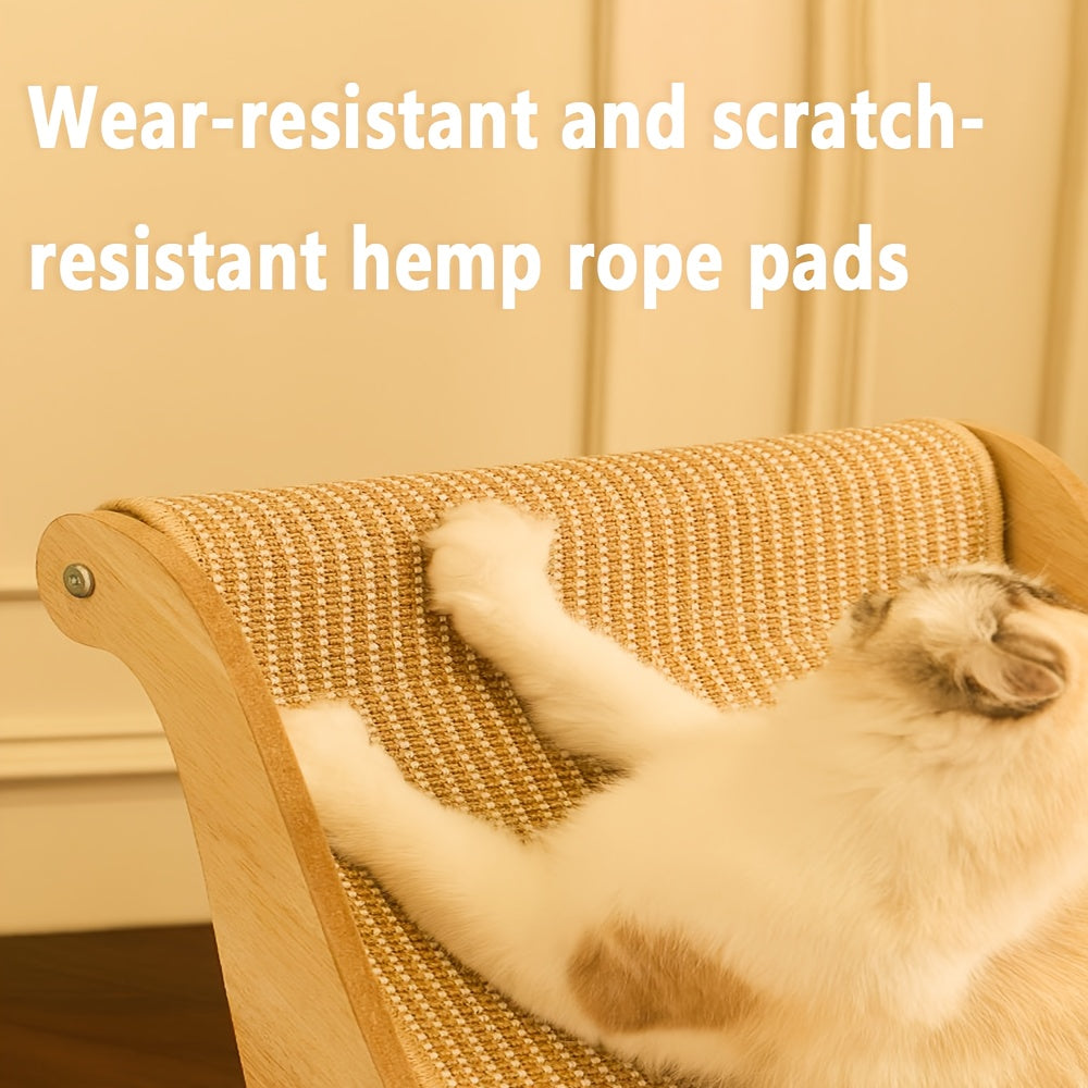 KFX-3980093 Durable Sisal Cat Hammock with Scratching Board - Ergonomic Indoor Lounger for Play and Rest