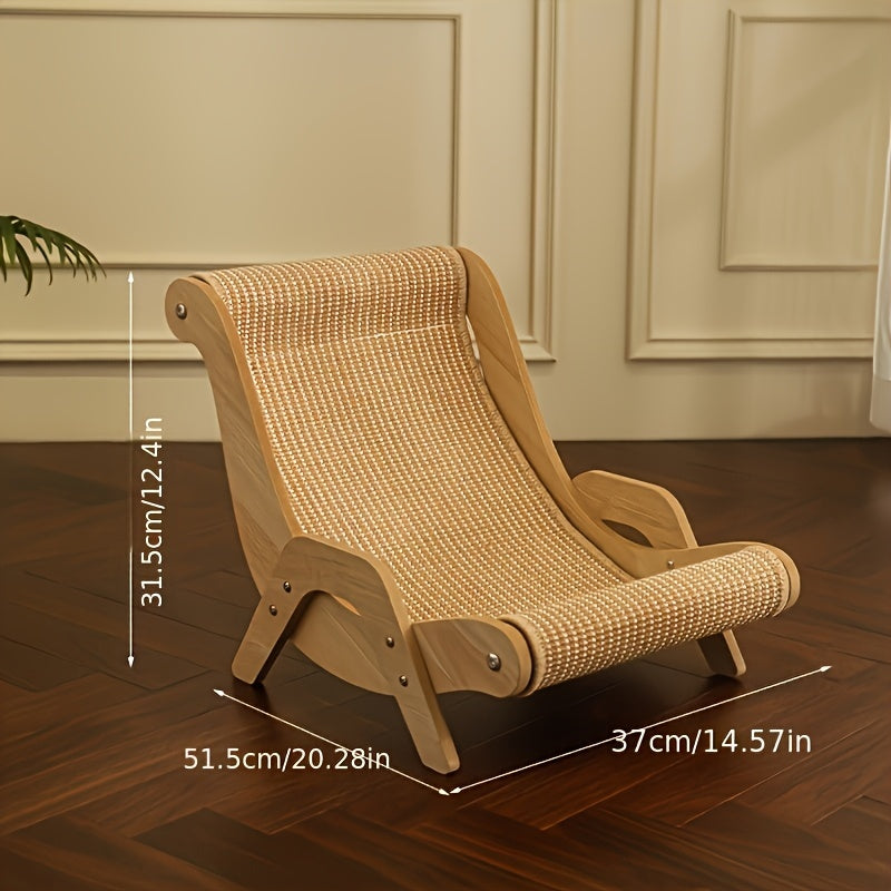 KFX-3980093 Durable Sisal Cat Hammock with Scratching Board - Ergonomic Indoor Lounger for Play and Rest