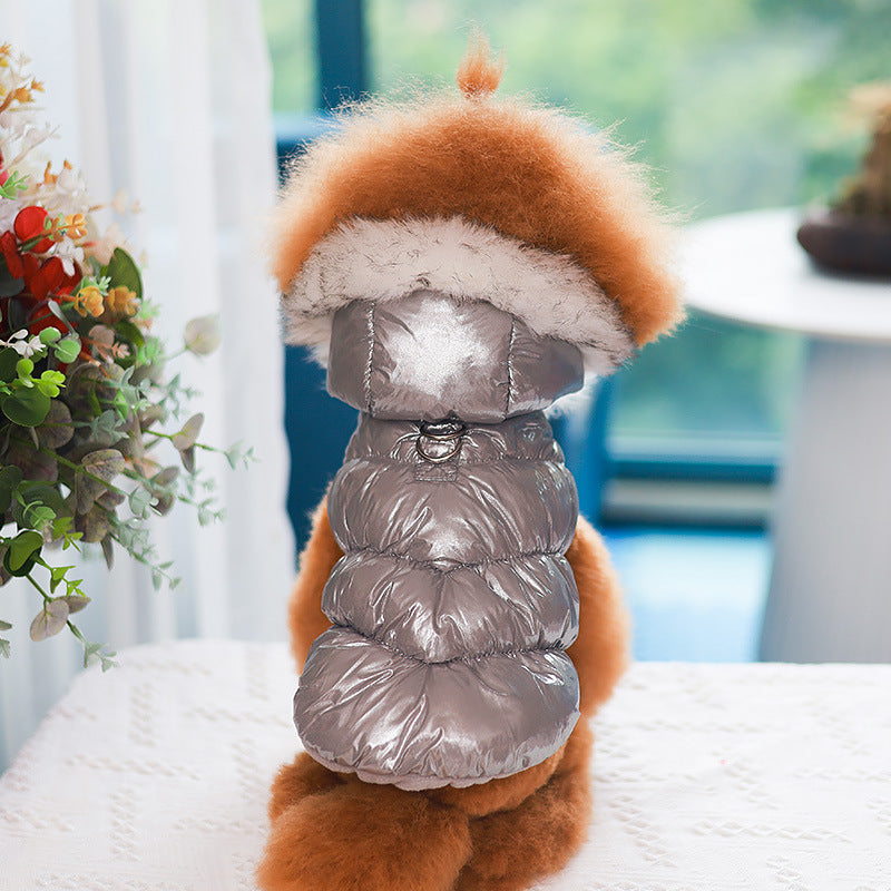 KFX-3981117 Cotton Vest for Pets in Pearlized Blue, Champagne Gold, and Sky Silver - Fall and Winter Styles