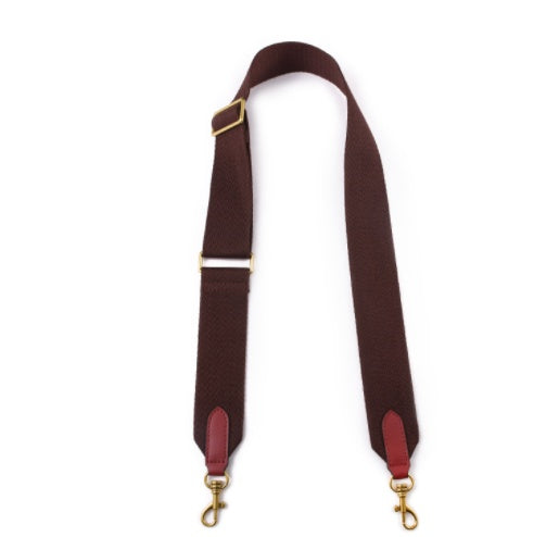 KFX-3981245 Adjustable 5cm Canvas Webbing Shoulder Straps for Bucket Bags - Two-Layer Cowhide and Cotton Polyester