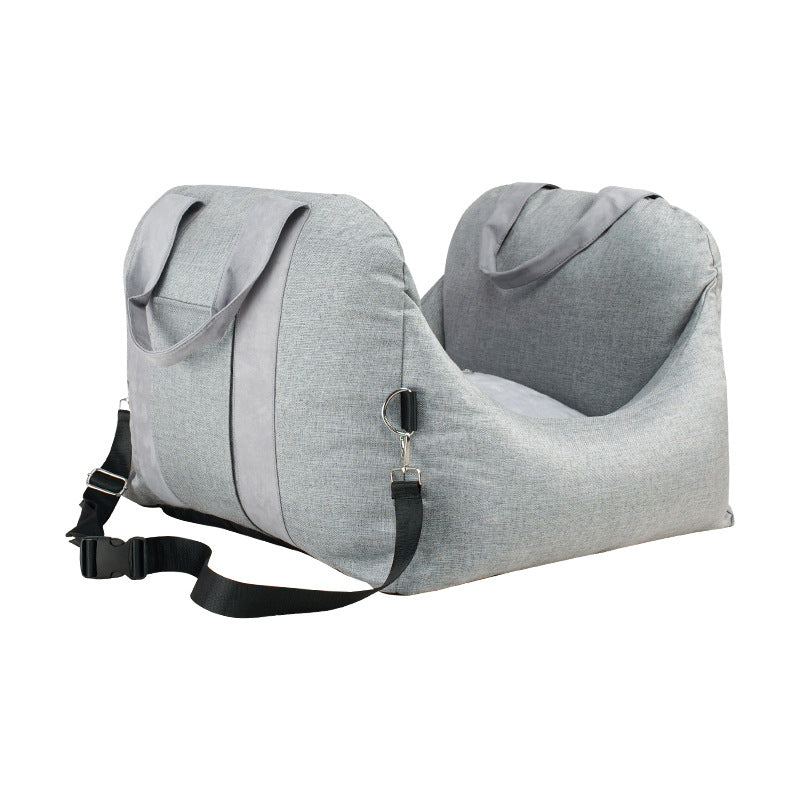 KFX-3981501 Portable Detachable Washable Pet Carrier for Cars - Four Seasons Use, Charcoal Gray, Beige, Light Gray