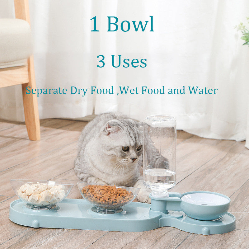 KFX-3981629 Double Bowl Automatic Feeder and Waterer for Cats and Dogs, Portable and Easy to Clean, Durable ABS and PC Materials