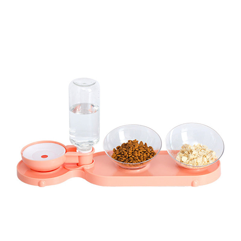 KFX-3981629 Double Bowl Automatic Feeder and Waterer for Cats and Dogs, Portable and Easy to Clean, Durable ABS and PC Materials