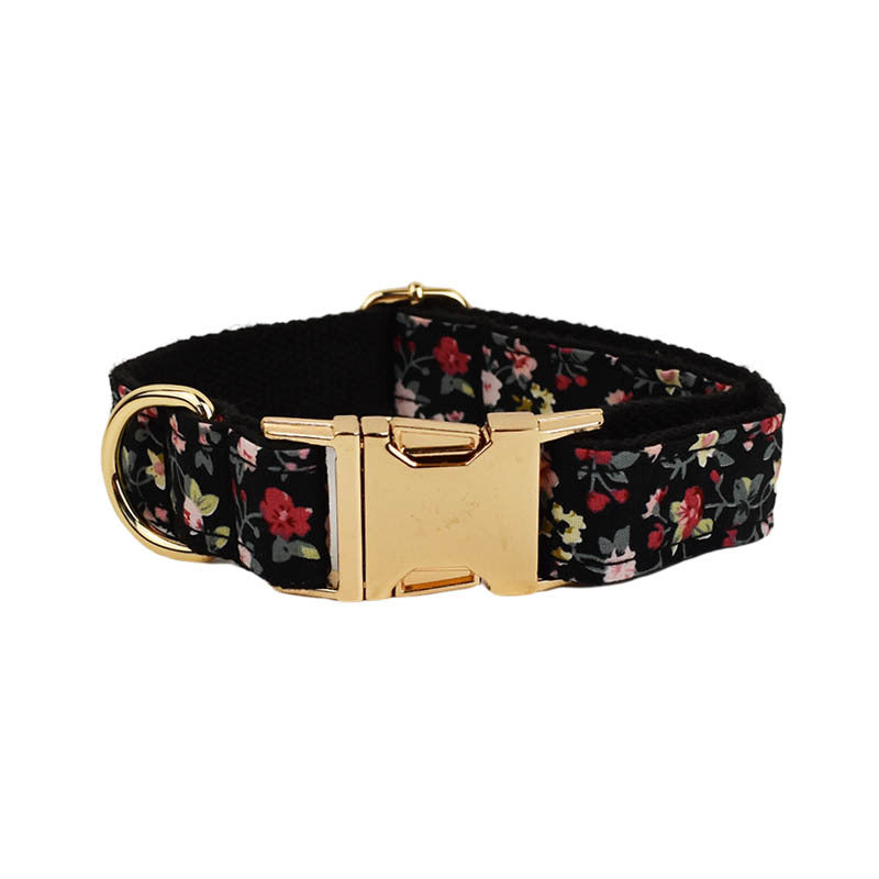 KFX-3982909 Cute Bow Lettering Printed Pet Collar and Leash Set with Vest and Rope for Dogs