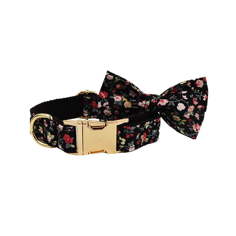 KFX-3982909 Cute Bow Lettering Printed Pet Collar and Leash Set with Vest and Rope for Dogs