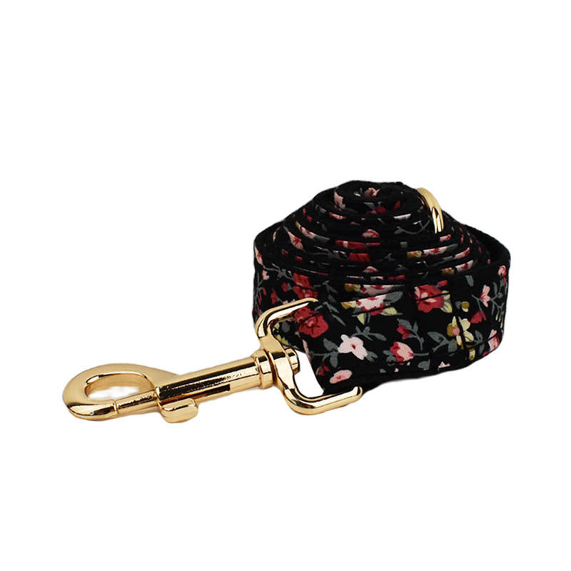 KFX-3982909 Cute Bow Lettering Printed Pet Collar and Leash Set with Vest and Rope for Dogs