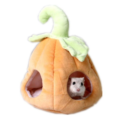 KFX-3985469 Cozy Pumpkin Nest for Small Pets – Soft Diamond Velvet Hammock for Hamsters, Teddy Bears, and Sugar Gliders