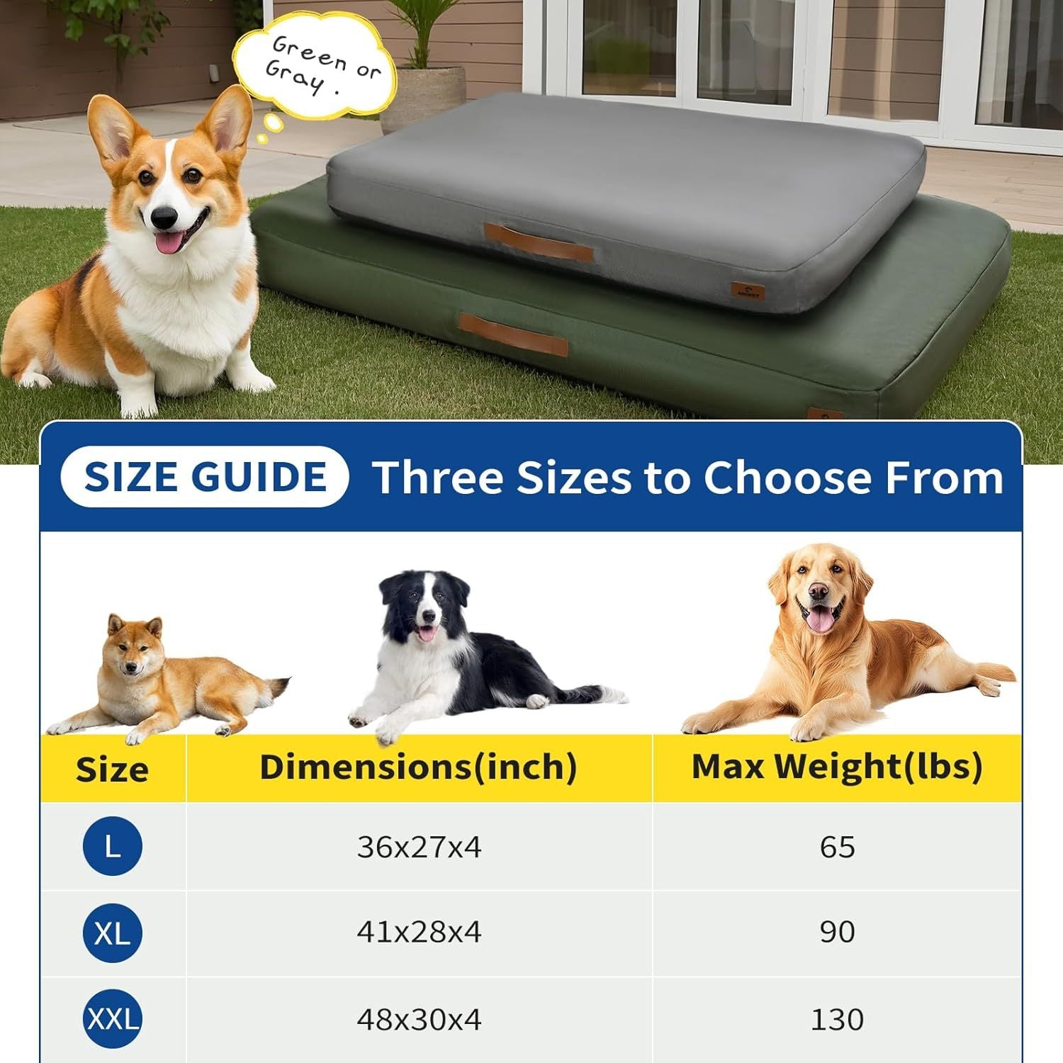KFX-3985853 Inflatable Waterproof Non-Slip Dog Bed for Medium Dogs – Removable and Washable Summer Travel Mat