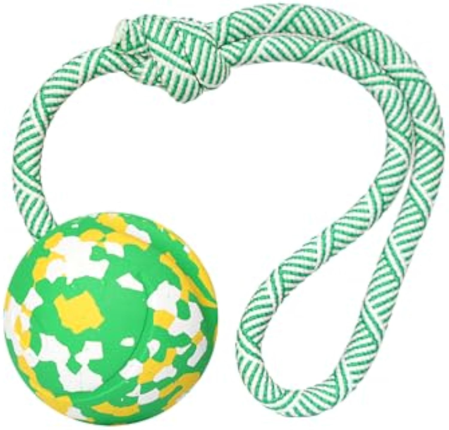 KFX-3988669 Interactive Dog Ball on Rope - Durable Natural Rubber Toy for Fetch, Tug, and Training for Medium to Small Dogs
