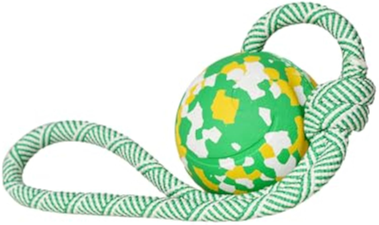 KFX-3988669 Interactive Dog Ball on Rope - Durable Natural Rubber Toy for Fetch, Tug, and Training for Medium to Small Dogs