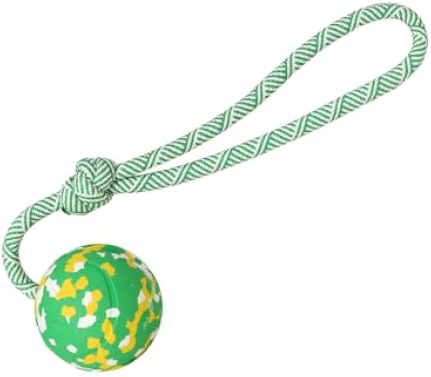 KFX-3988669 Interactive Dog Ball on Rope - Durable Natural Rubber Toy for Fetch, Tug, and Training for Medium to Small Dogs