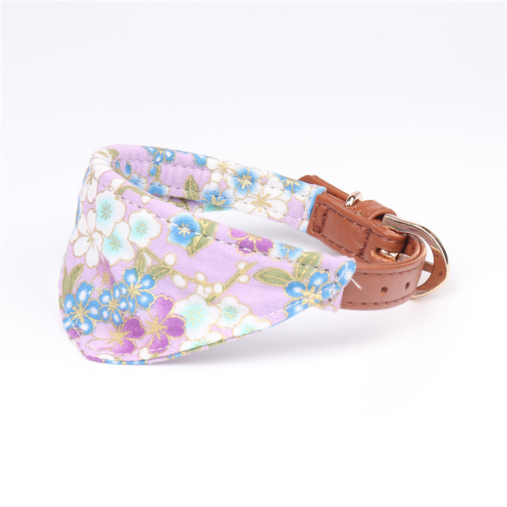 KFX-3989181 Japanese Style Triangle Clip Dog Collar with Saliva Towel - Adjustable Sizes Available