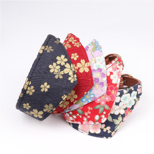 KFX-3989181 Japanese Style Triangle Clip Dog Collar with Saliva Towel - Adjustable Sizes Available