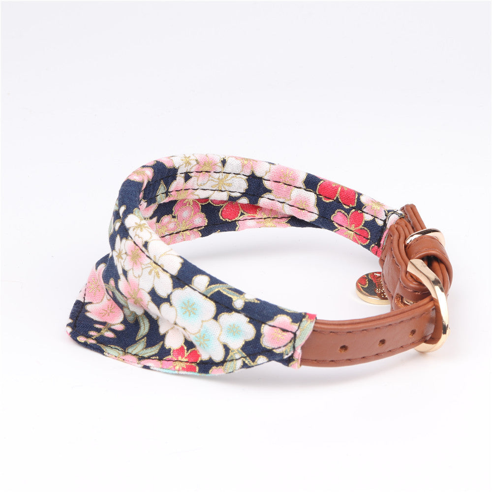 KFX-3989181 Japanese Style Triangle Clip Dog Collar with Saliva Towel - Adjustable Sizes Available
