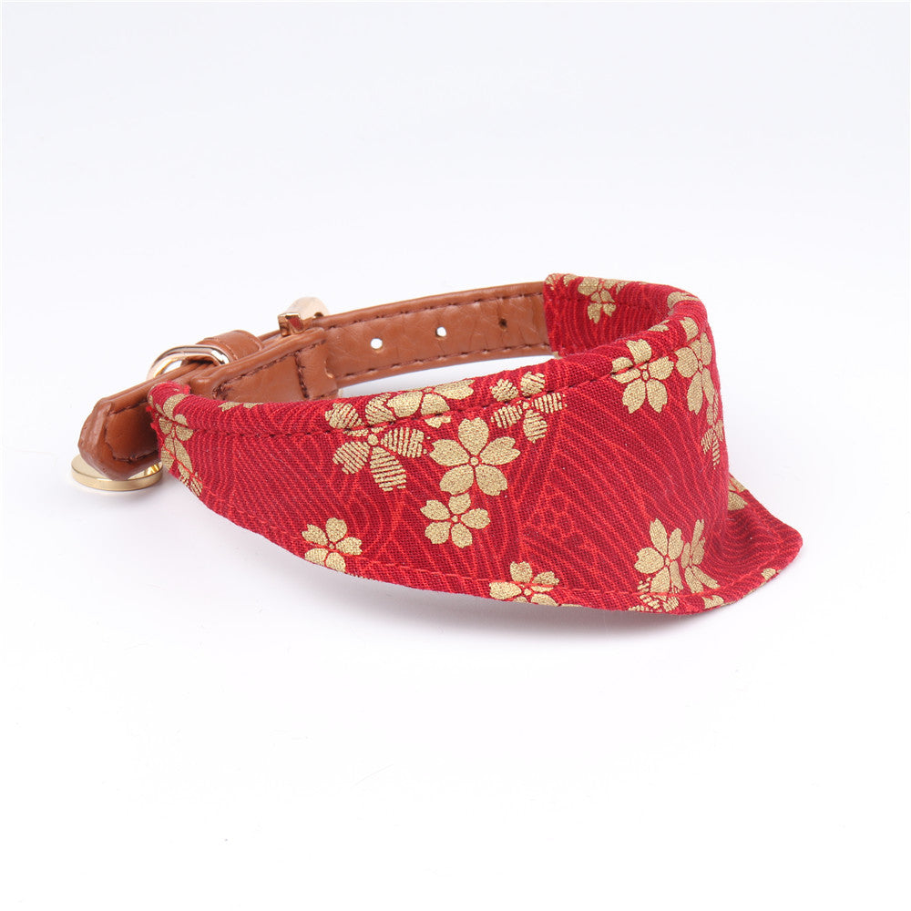 KFX-3989181 Japanese Style Triangle Clip Dog Collar with Saliva Towel - Adjustable Sizes Available
