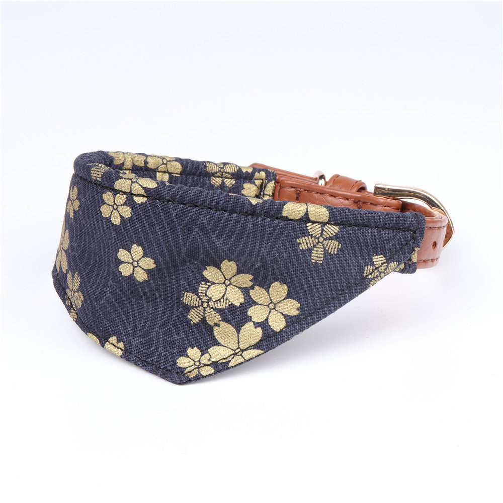 KFX-3989181 Japanese Style Triangle Clip Dog Collar with Saliva Towel - Adjustable Sizes Available