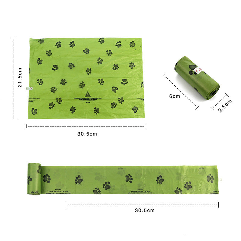 KFX-3989437 Pet-Friendly Degradable Thick Garbage Bags in Green - 15 Count Roll, 21.5 x 30.5 cm