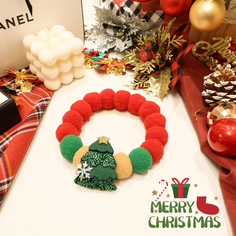 KFX-3989821 Pet Christmas Bow Tie Collar Scarf for Cats and Small Dogs – Santa Costume Accessory