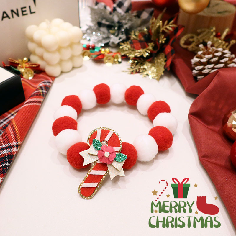 KFX-3989821 Pet Christmas Bow Tie Collar Scarf for Cats and Small Dogs – Santa Costume Accessory
