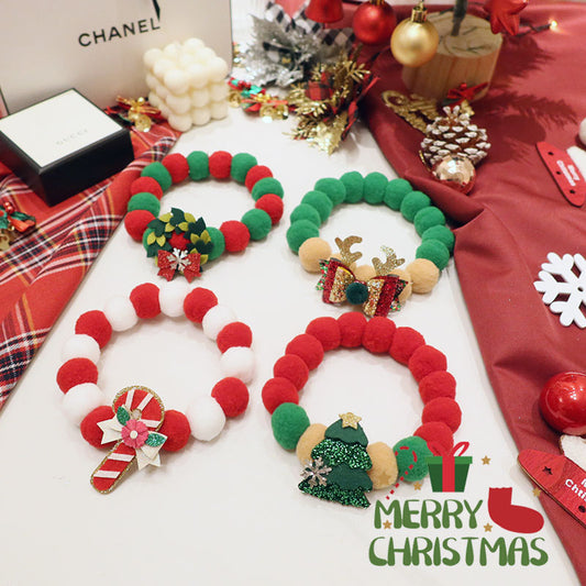 KFX-3989821 Pet Christmas Bow Tie Collar Scarf for Cats and Small Dogs – Santa Costume Accessory