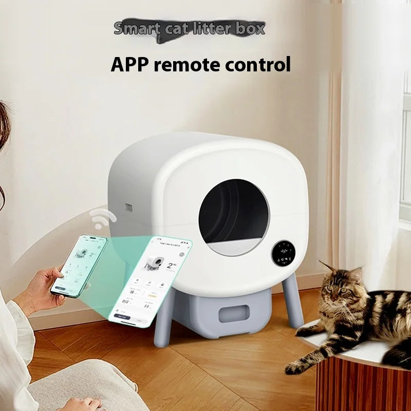 KFX-399059 Automatic Smart Cat Litter Box with Eco-Friendly Design and Advanced Self-Cleaning Function