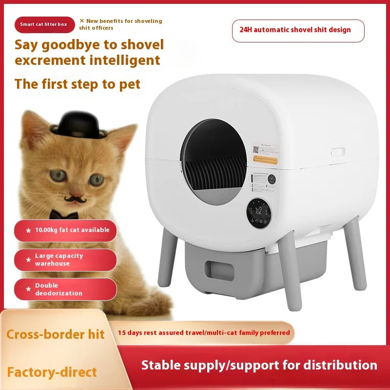 KFX-399059 Automatic Smart Cat Litter Box with Eco-Friendly Design and Advanced Self-Cleaning Function
