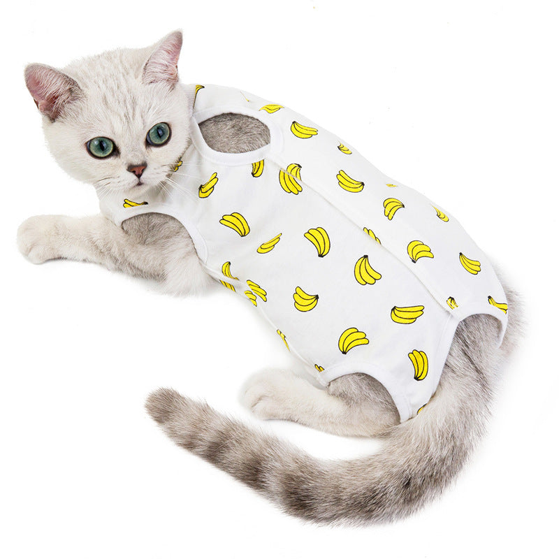 KFX-3991357 Casual Spring and Summer Cat Clothes - Thin Anti-Licking Design for Female Cats