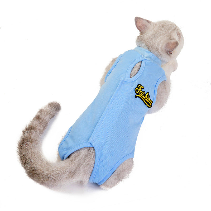 KFX-3991357 Casual Spring and Summer Cat Clothes - Thin Anti-Licking Design for Female Cats