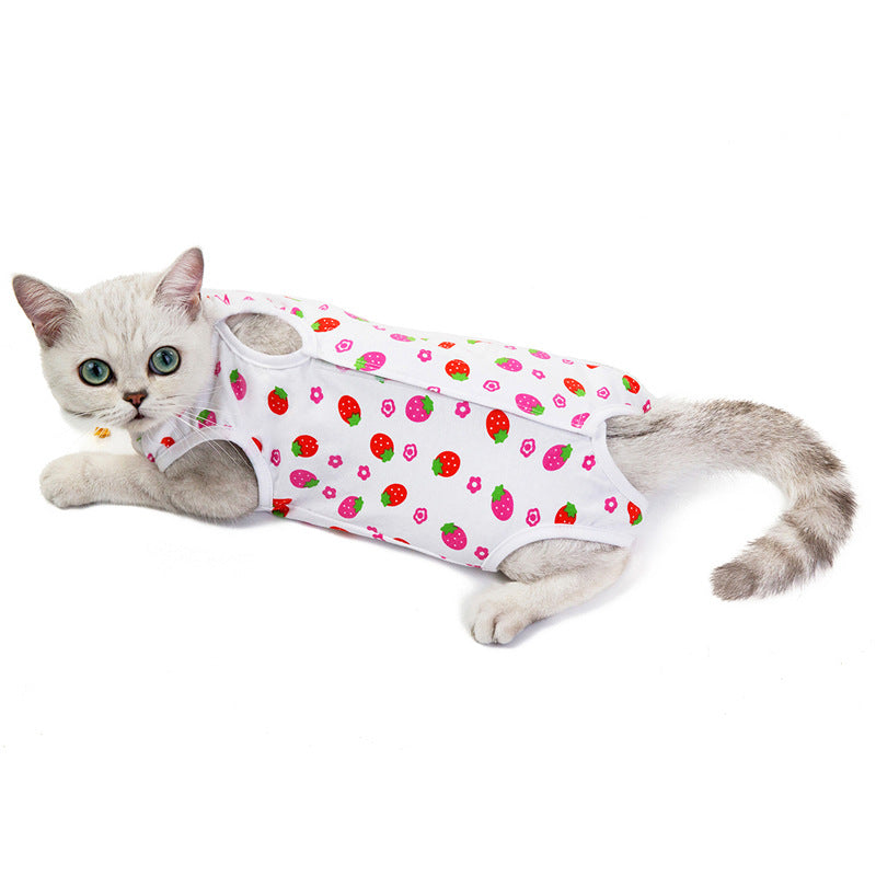 KFX-3991357 Casual Spring and Summer Cat Clothes - Thin Anti-Licking Design for Female Cats