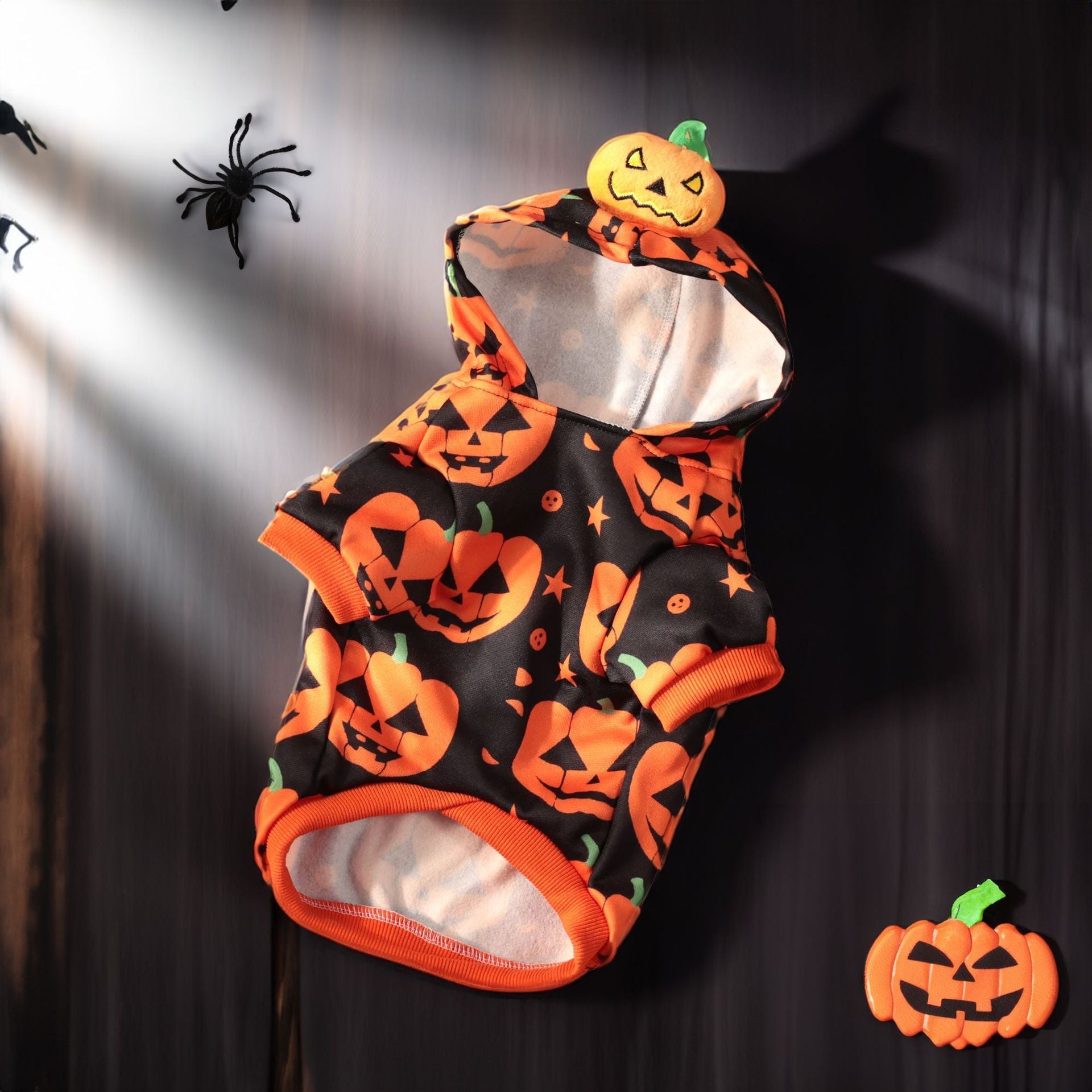 KFX-3992765 Cozy Orange Pumpkin Sweater for Dogs and Cats - Multiple Sizes Available