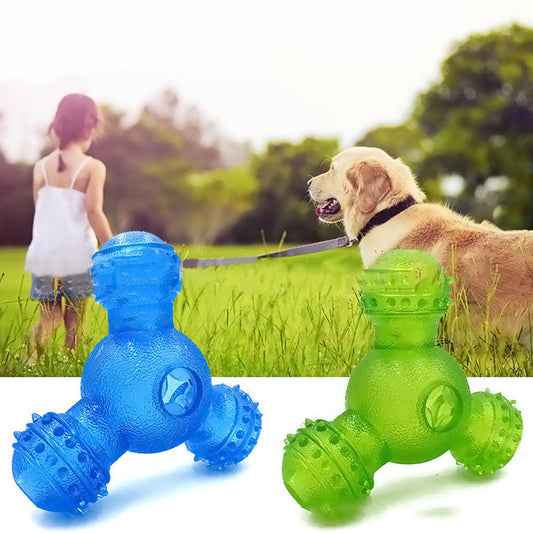 KFX-3993789 Three-Hole Chewing Toy for Dog Dental Care and Fun