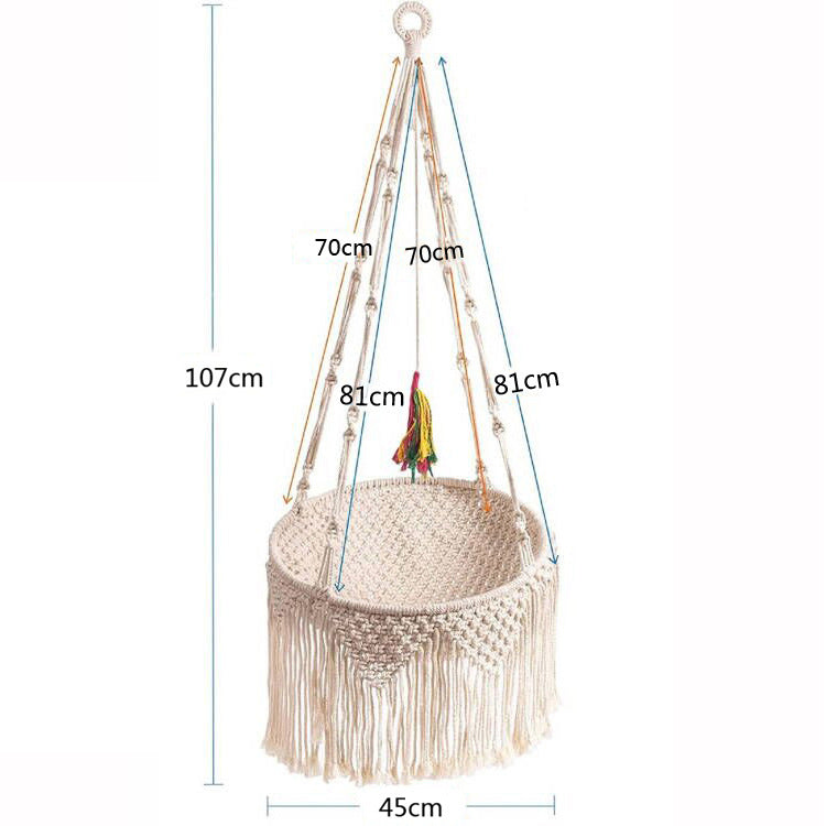 KFX-3994557 Cozy Nordic Bohemian Woven Cat Nest - Cotton Pocket Design
