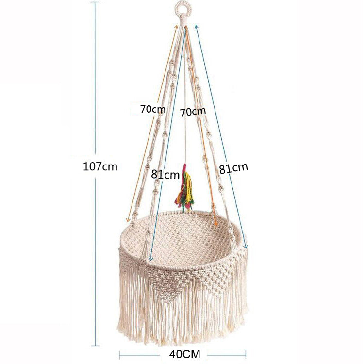 KFX-3994557 Cozy Nordic Bohemian Woven Cat Nest - Cotton Pocket Design