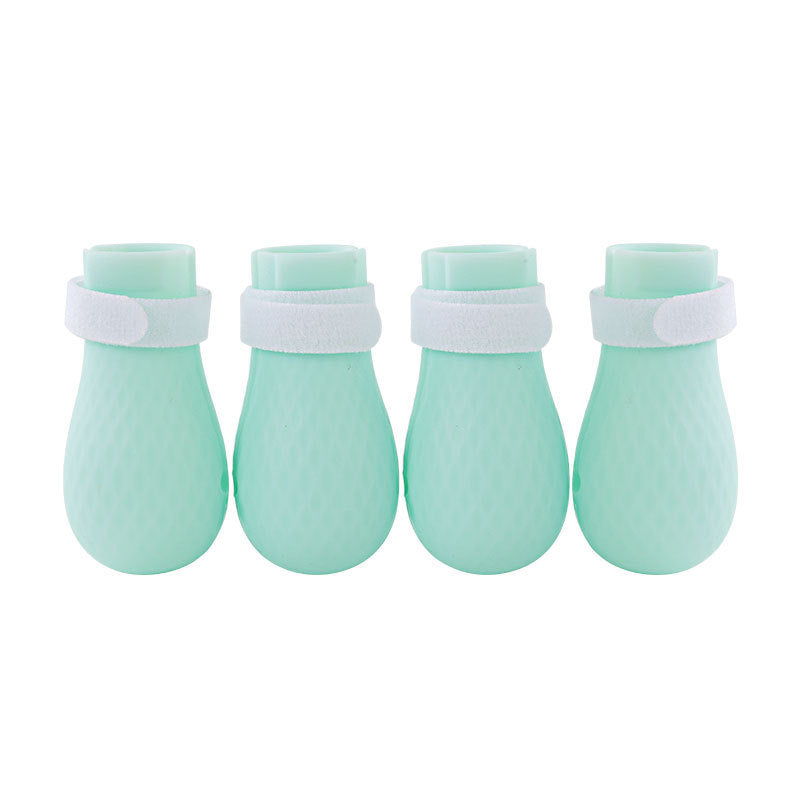 KFX-3994813 Silicone Cat Foot Covers for Medicine, Bathing, and Nail Care, Anti-Bite & Anti-Scratch, Green