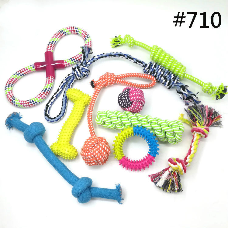 KFX-3997757 Durable Cotton Rope Pet Toy Set for Medium to Large Dogs